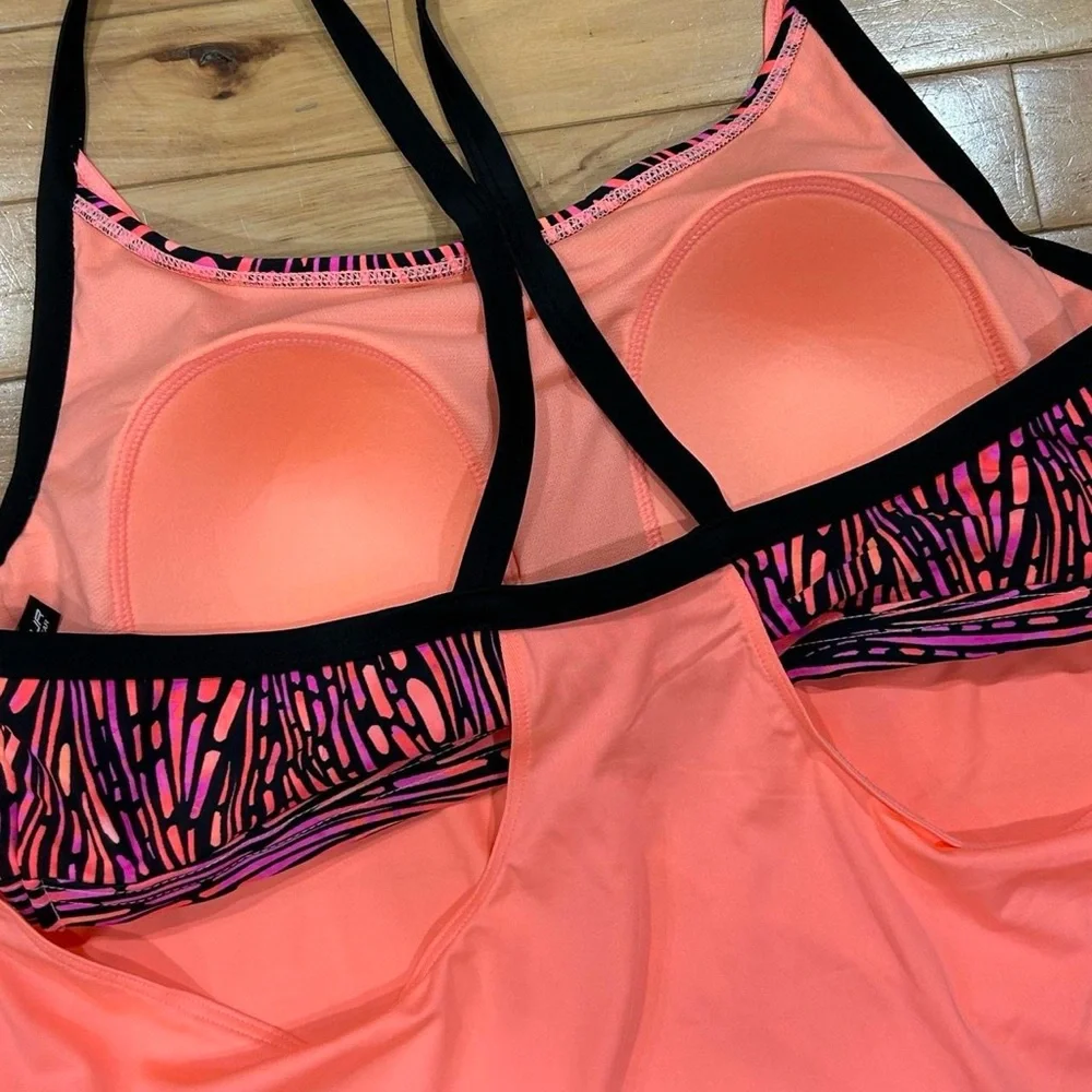 NWT Zeroxposur Tankini Swim Top Women Size Large Pink 4way Stretch Athleisure - Picture 4 of 6